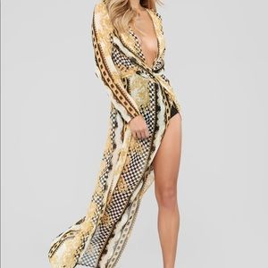 Chain print knot tunic